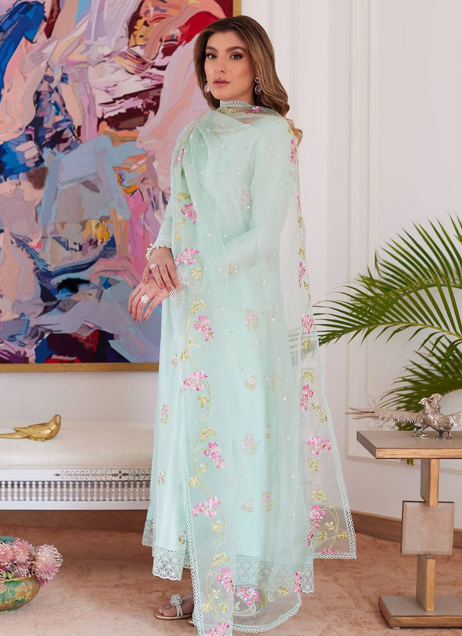 Farah Talib Aziz | Luna Eid Collection 24 | ELYSSIA MINT - Pakistani Designer Dress - by Farah Talib Aziz | Type: Luxury - 100% Original at Saira Sultan