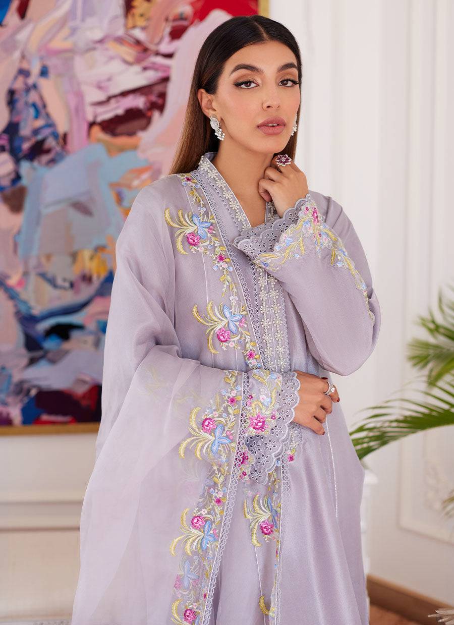Farah Talib Aziz | Luna Eid Collection 24 | ODETTE SILVER GREY - Pakistani Designer Dress - by Farah Talib Aziz | Type: Luxury - 100% Original at Saira Sultan