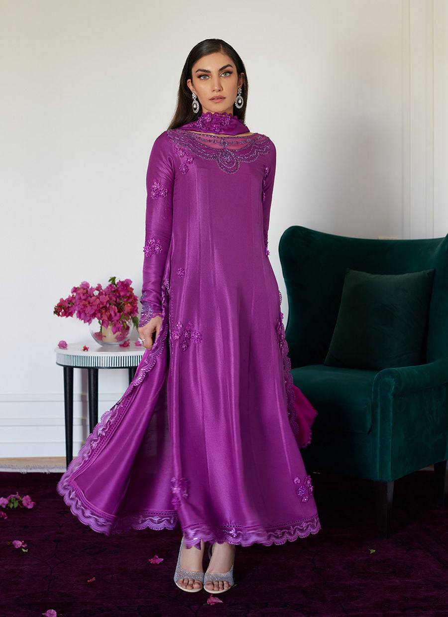 Farah Talib Aziz | Luna Eid Collection 24 | TIERRA MUTED MAGENTA - Pakistani Designer Dress - by Farah Talib Aziz | Type: Luxury - 100% Original at Saira Sultan