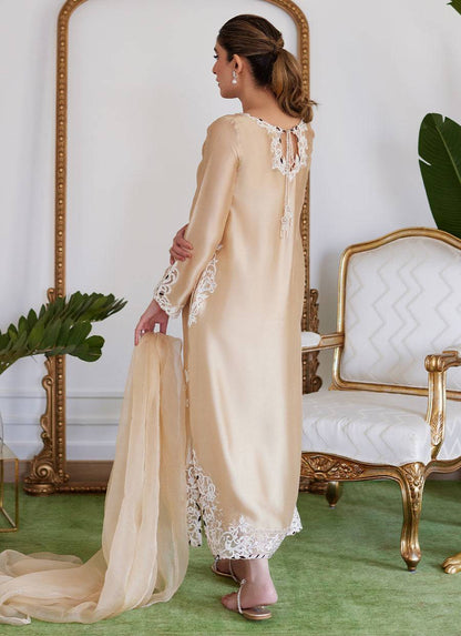 Farah Talib Aziz | Luna Eid Collection 24 | MELVINA CHAMPAGNE BEIGE - Pakistani Designer Dress - by Farah Talib Aziz | Type: Luxury - 100% Original at Saira Sultan