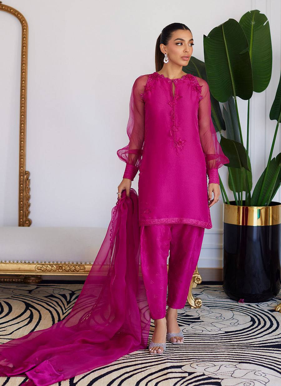 Farah Talib Aziz | Luna Eid Collection 24 | ELIO HOT PINK - Pakistani Designer Dress - by Farah Talib Aziz | Type: Luxury - 100% Original at Saira Sultan