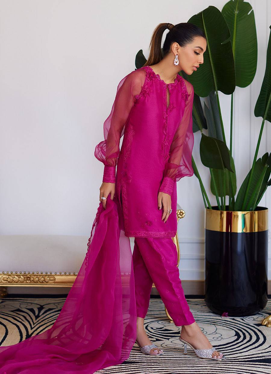 Farah Talib Aziz | Luna Eid Collection 24 | ELIO HOT PINK - Pakistani Designer Dress - by Farah Talib Aziz | Type: Luxury - 100% Original at Saira Sultan