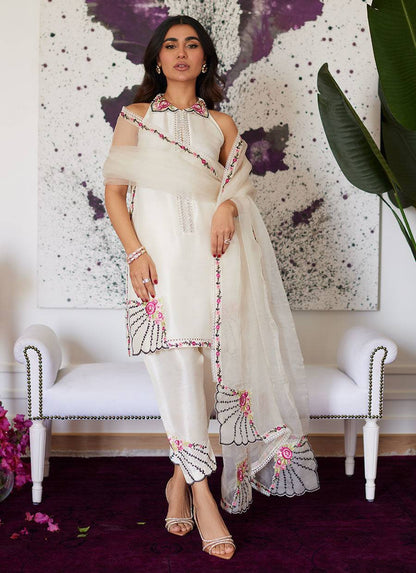 Farah Talib Aziz | Luna Eid Collection 24 | GENEVIVE PEARL WHITE - Pakistani Designer Dress - by Farah Talib Aziz | Type: Luxury - 100% Original at Saira Sultan