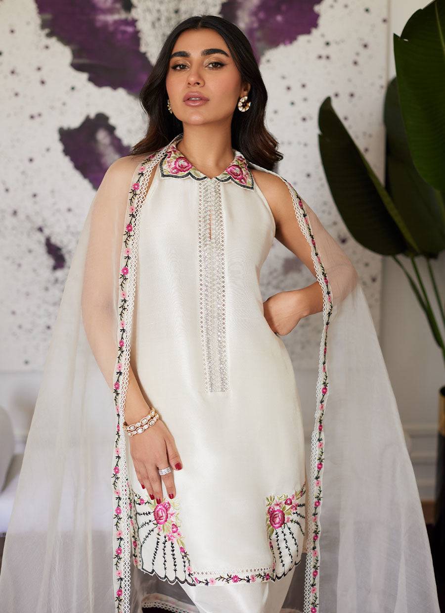 Farah Talib Aziz | Luna Eid Collection 24 | GENEVIVE PEARL WHITE - Pakistani Designer Dress - by Farah Talib Aziz | Type: Luxury - 100% Original at Saira Sultan