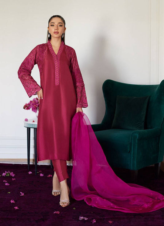Farah Talib Aziz | Luna Eid Collection 24 | HONORINE MAGENTA - Pakistani Designer Dress - by Farah Talib Aziz | Type: Luxury - 100% Original at Saira Sultan