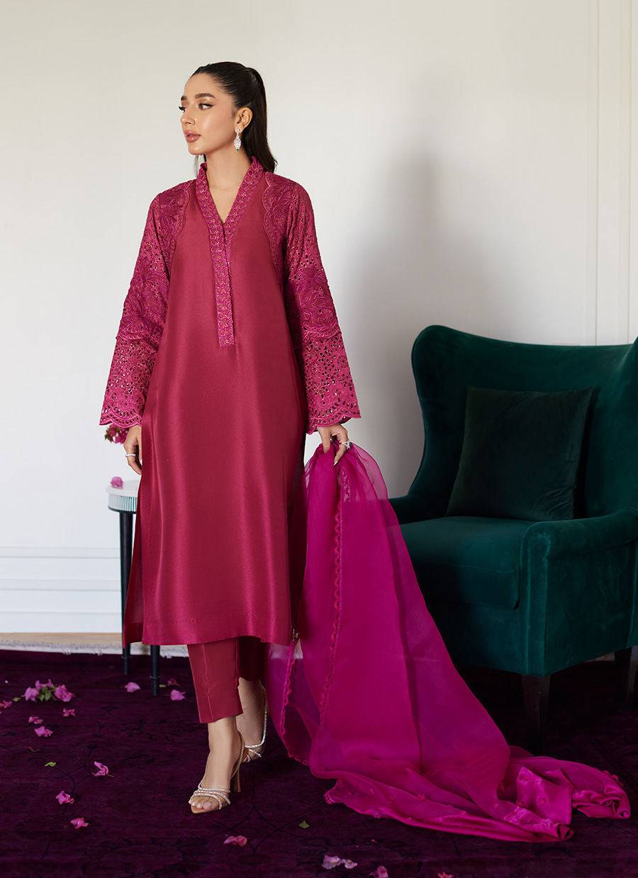 Farah Talib Aziz | Luna Eid Collection 24 | HONORINE MAGENTA - Pakistani Designer Dress - by Farah Talib Aziz | Type: Luxury - 100% Original at Saira Sultan