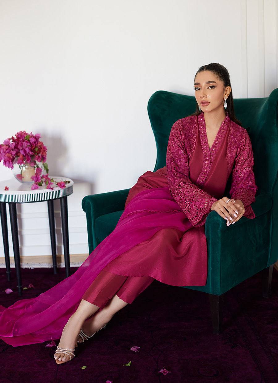 Farah Talib Aziz | Luna Eid Collection 24 | HONORINE MAGENTA - Pakistani Designer Dress - by Farah Talib Aziz | Type: Luxury - 100% Original at Saira Sultan