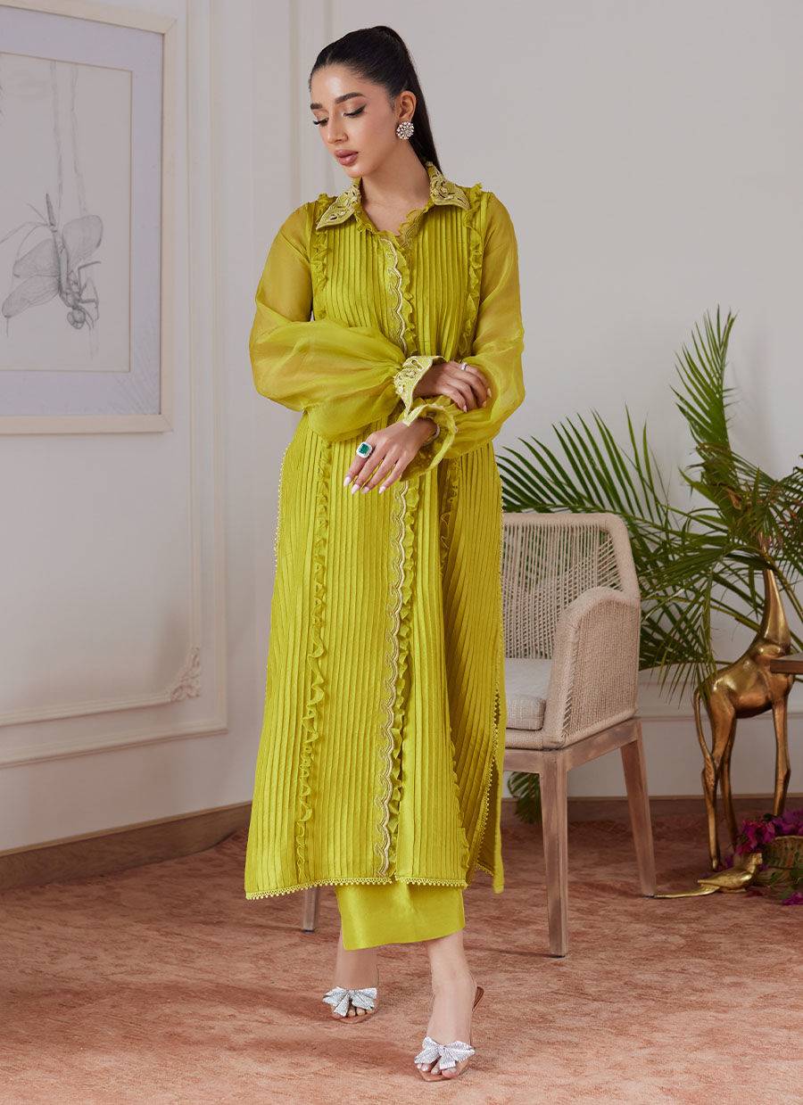 Farah Talib Aziz | Luna Eid Collection 24 | FAUSTINE KIWI - Pakistani Designer Dress - by Farah Talib Aziz | Type: Luxury - 100% Original at Saira Sultan