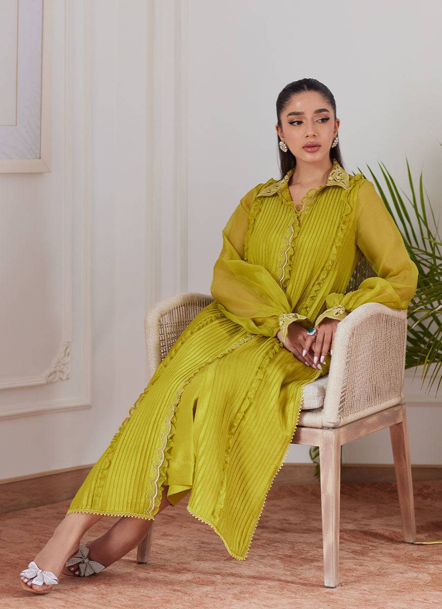Farah Talib Aziz | Luna Eid Collection 24 | FAUSTINE KIWI - Pakistani Designer Dress - by Farah Talib Aziz | Type: Luxury - 100% Original at Saira Sultan