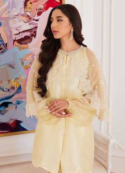 Farah Talib Aziz | Luna Eid Collection 24 | ESMERALDA PASTEL YELLOW - Pakistani Designer Dress - by Farah Talib Aziz | Type: Luxury - 100% Original at Saira Sultan