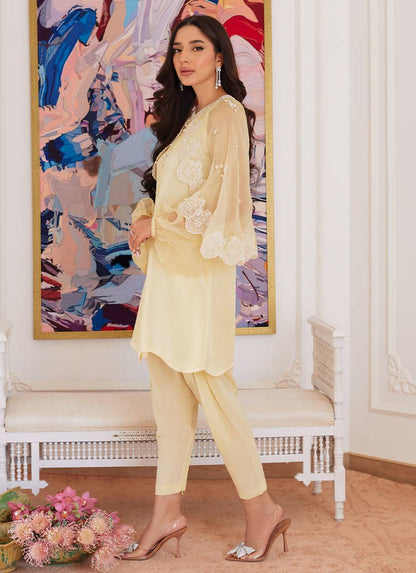 Farah Talib Aziz | Luna Eid Collection 24 | ESMERALDA PASTEL YELLOW - Pakistani Designer Dress - by Farah Talib Aziz | Type: Luxury - 100% Original at Saira Sultan