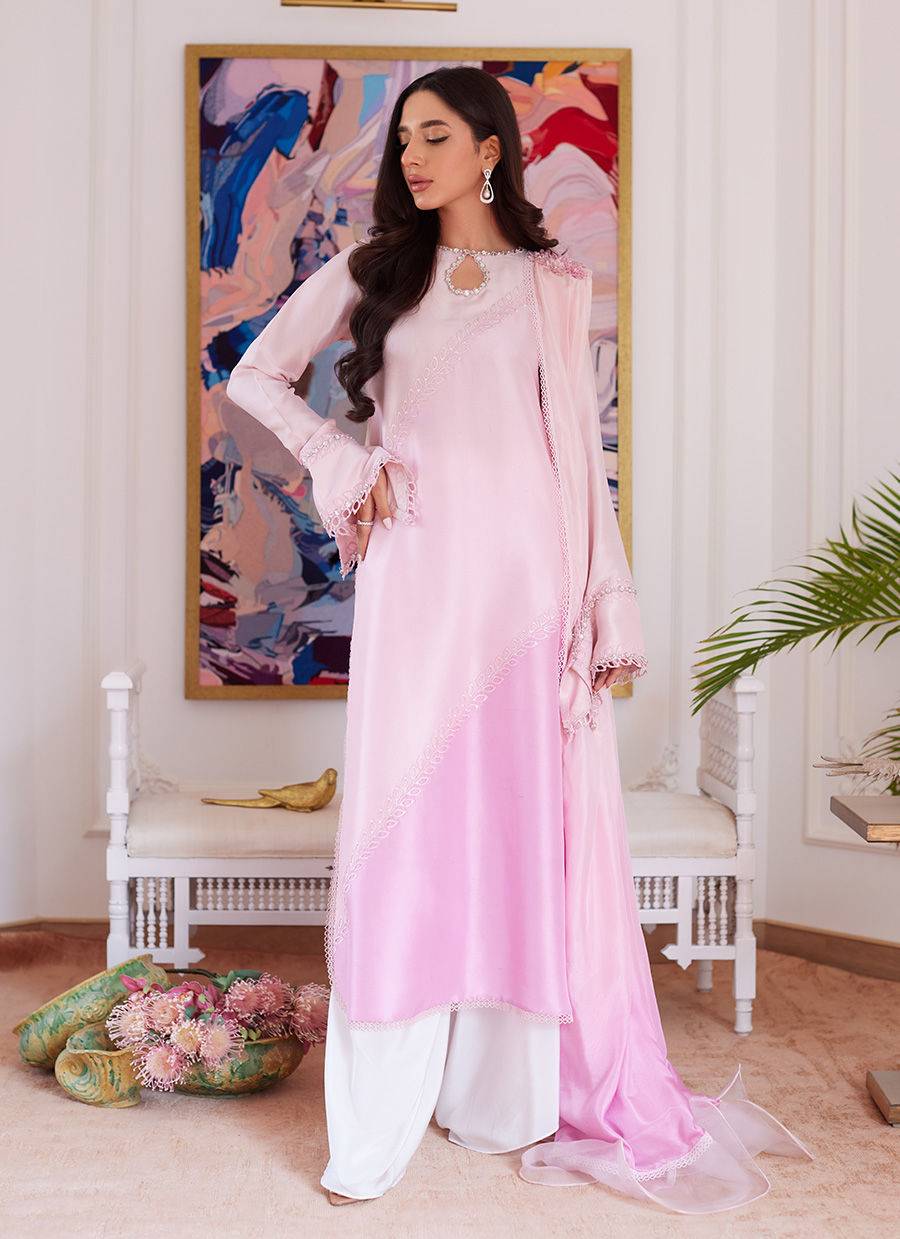 Farah Talib Aziz | Luna Eid Collection 24 | RELLIA BABY PINK - Pakistani Designer Dress - by Farah Talib Aziz | Type: Luxury - 100% Original at Saira Sultan