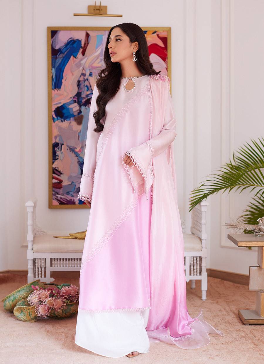 Farah Talib Aziz | Luna Eid Collection 24 | RELLIA BABY PINK - Pakistani Designer Dress - by Farah Talib Aziz | Type: Luxury - 100% Original at Saira Sultan