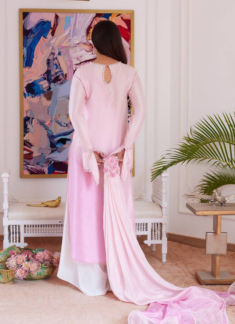 Farah Talib Aziz | Luna Eid Collection 24 | RELLIA BABY PINK - Pakistani Designer Dress - by Farah Talib Aziz | Type: Luxury - 100% Original at Saira Sultan