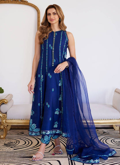 Farah Talib Aziz | Luna Eid Collection 24 | ELSYEE ROYAL BLUE - Pakistani Designer Dress - by Farah Talib Aziz | Type: Luxury - 100% Original at Saira Sultan