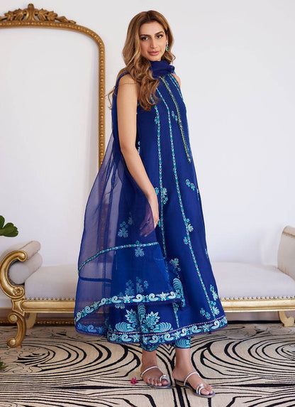 Farah Talib Aziz | Luna Eid Collection 24 | ELSYEE ROYAL BLUE - Pakistani Designer Dress - by Farah Talib Aziz | Type: Luxury - 100% Original at Saira Sultan