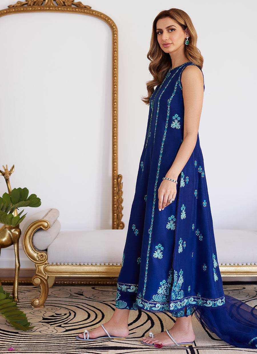 Farah Talib Aziz | Luna Eid Collection 24 | ELSYEE ROYAL BLUE - Pakistani Designer Dress - by Farah Talib Aziz | Type: Luxury - 100% Original at Saira Sultan
