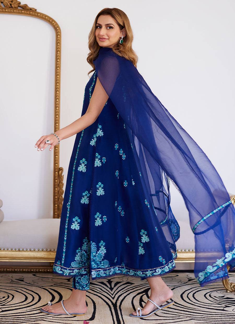 Farah Talib Aziz | Luna Eid Collection 24 | ELSYEE ROYAL BLUE - Pakistani Designer Dress - by Farah Talib Aziz | Type: Luxury - 100% Original at Saira Sultan