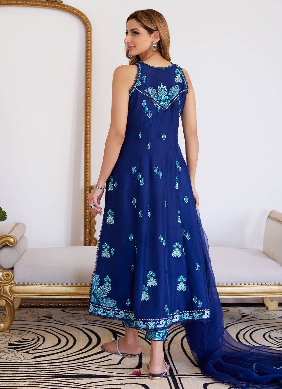 Farah Talib Aziz | Luna Eid Collection 24 | ELSYEE ROYAL BLUE - Pakistani Designer Dress - by Farah Talib Aziz | Type: Luxury - 100% Original at Saira Sultan