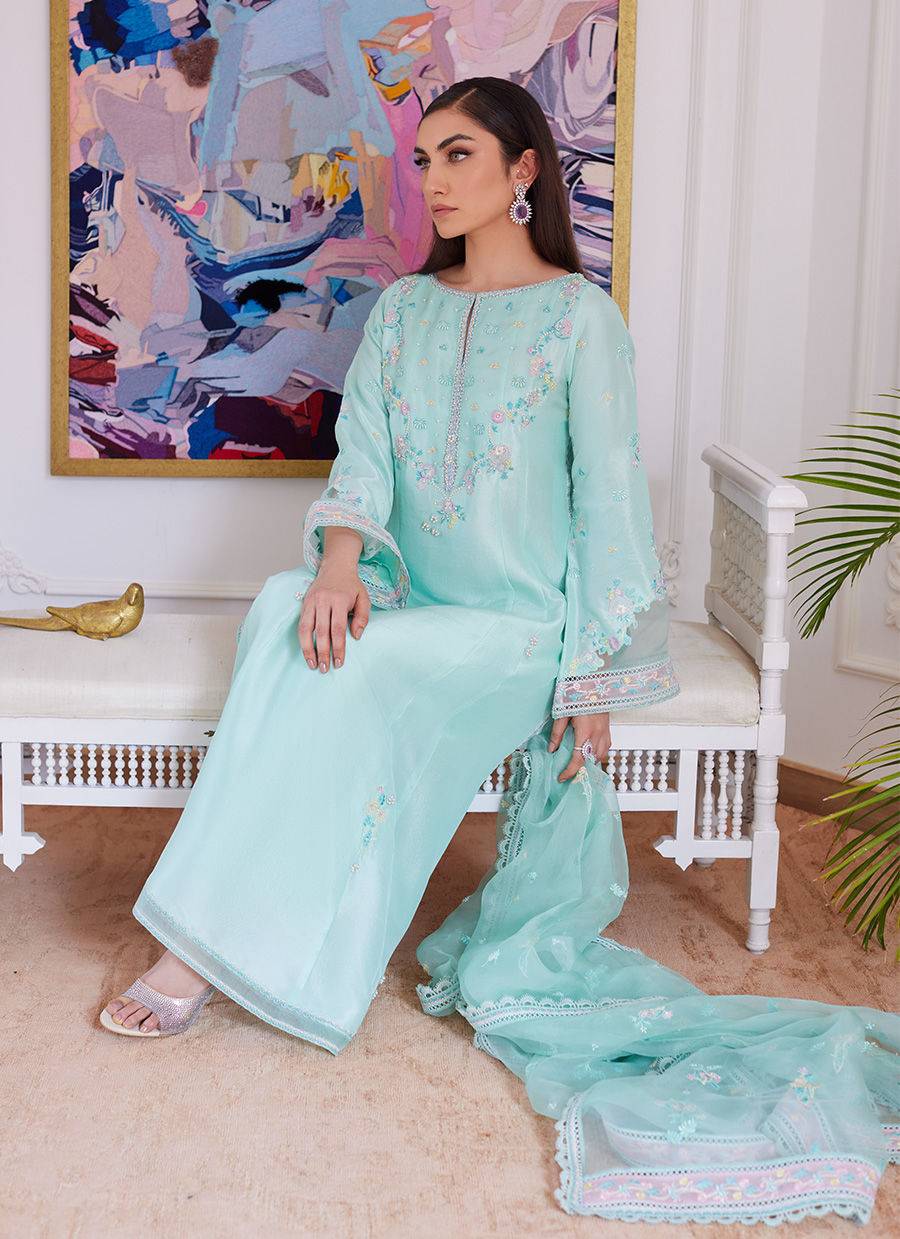Farah Talib Aziz | Luna Eid Collection 24 | AURELLA MINT - Pakistani Designer Dress - by Farah Talib Aziz | Type: Luxury - 100% Original at Saira Sultan