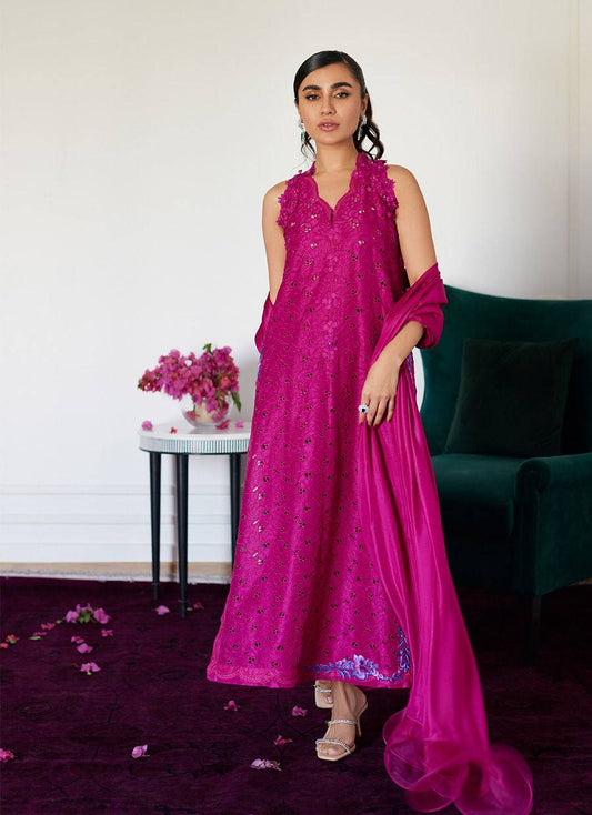 Farah Talib Aziz | Luna Eid Collection 24 | CLARIENE HOT PINK - Pakistani Designer Dress - by Farah Talib Aziz | Type: Luxury - 100% Original at Saira Sultan
