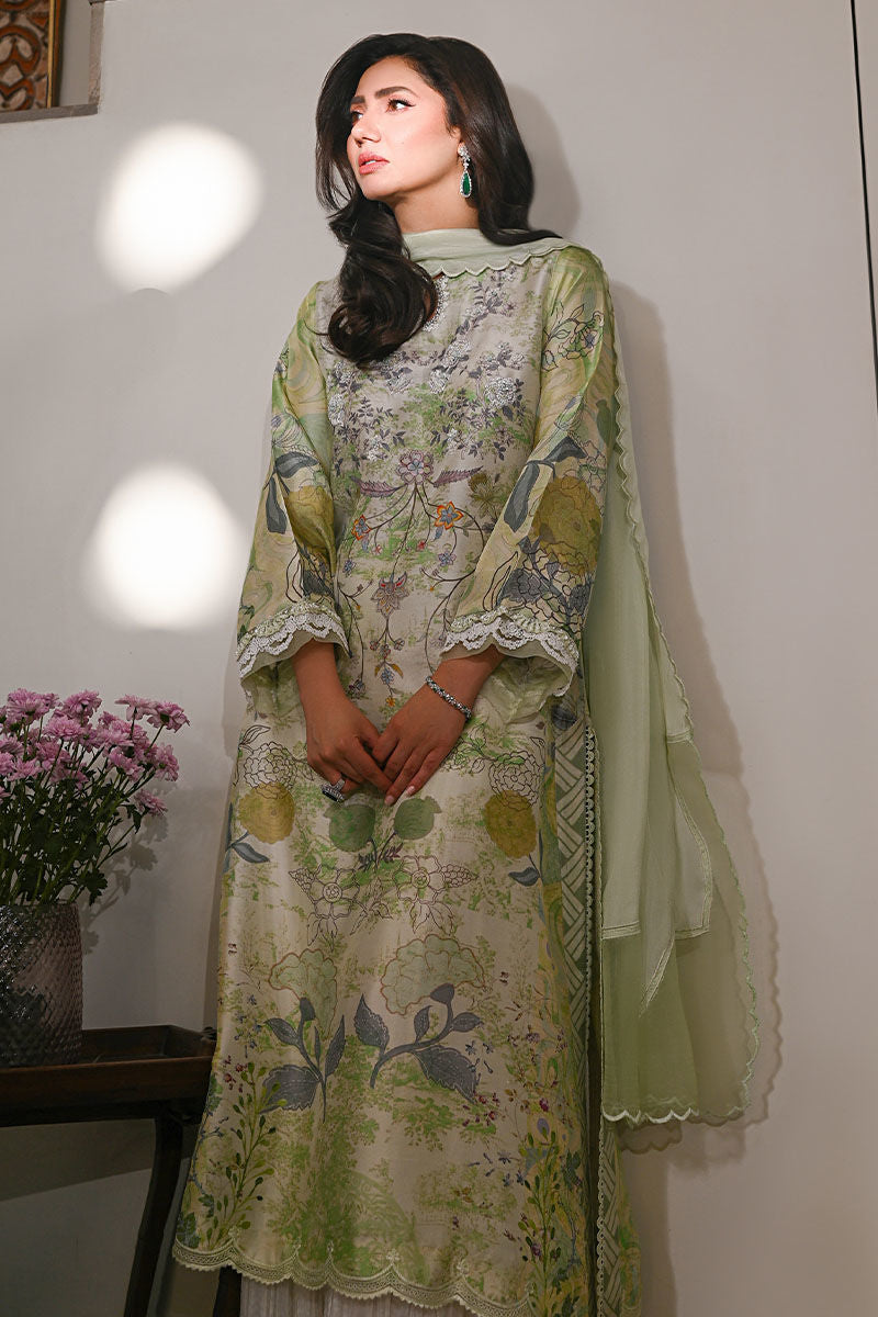 Ansab Jahangir | Digital Silk | Lyra Shirt and Dupatta - Pakistani Designer Dress - by Ansab Jahangir - Type : Ladies Clothes - 100% Original at Saira Sultan