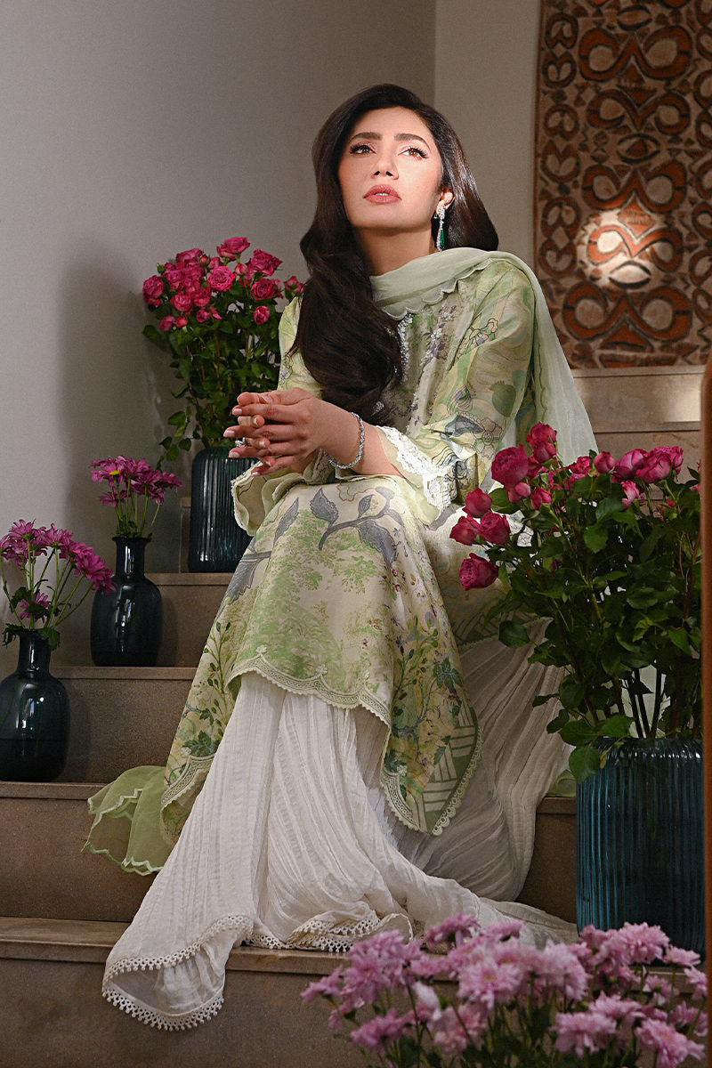 Ansab Jahangir | Digital Silk | Lyra Shirt and Dupatta - Pakistani Designer Dress - by Ansab Jahangir - Type : Ladies Clothes - 100% Original at Saira Sultan