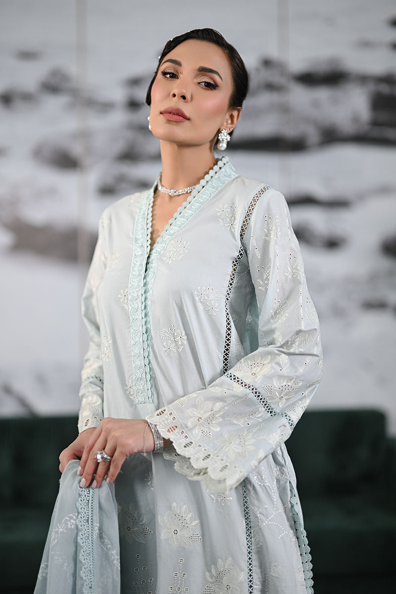 Ansab Jahangir | Knots and Bonds Ramadan Edit 25 | Lysandra M Ice Blue Schiffli