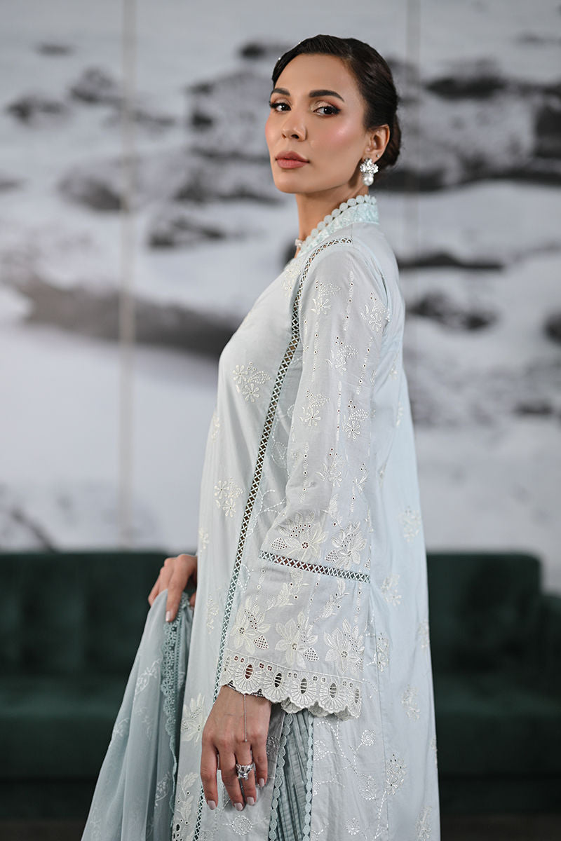 Ansab Jahangir | Knots and Bonds Ramadan Edit 25 | Lysandra L Ice Blue Schiffli