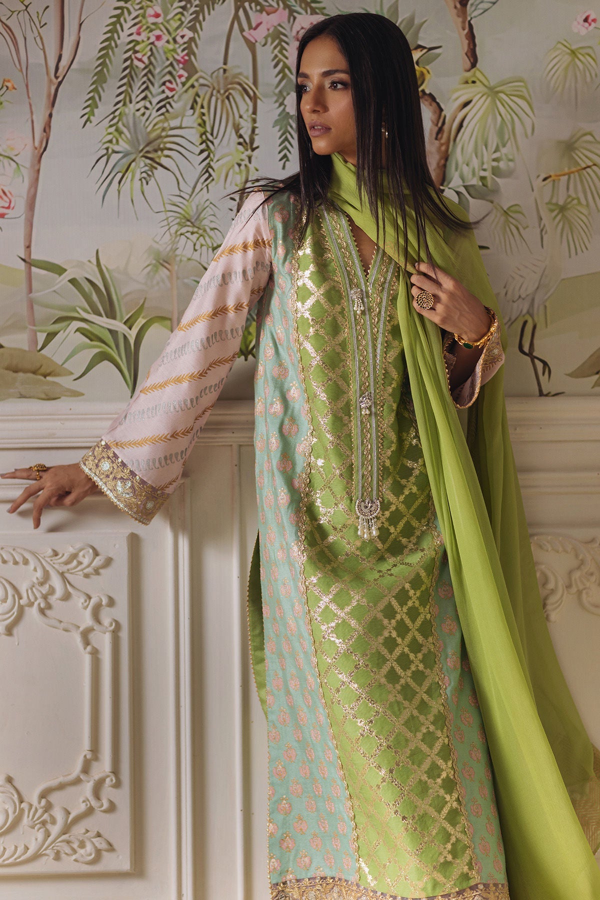 Annus Abrar | Elemental Festive | Nishba (Shirt, Pants and Dupatta) - Pakistani Designer Dress - by Annus Abrar - Type : Ladies Clothes - 100% Original at Saira Sultan