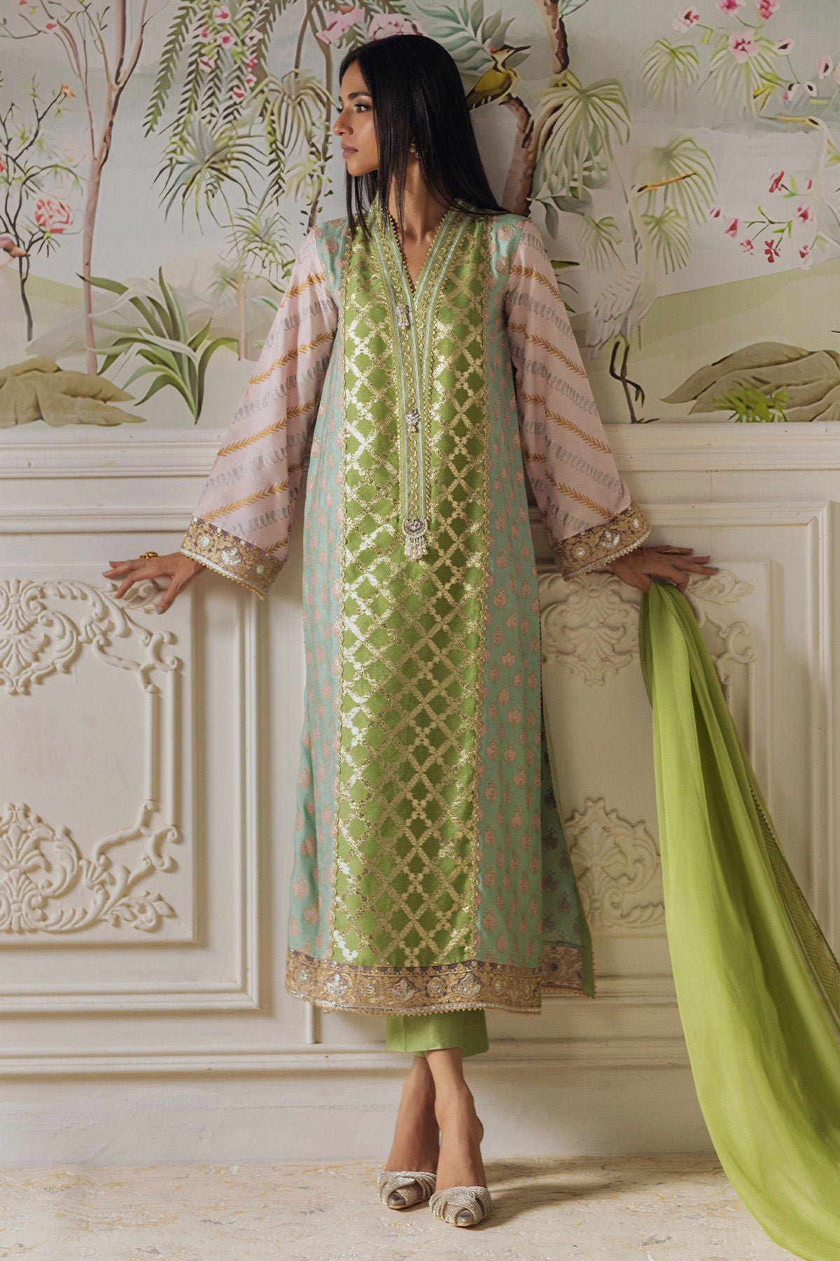 Annus Abrar | Elemental Festive | Nishba (Shirt, Pants and Dupatta) - Pakistani Designer Dress - by Annus Abrar - Type : Ladies Clothes - 100% Original at Saira Sultan