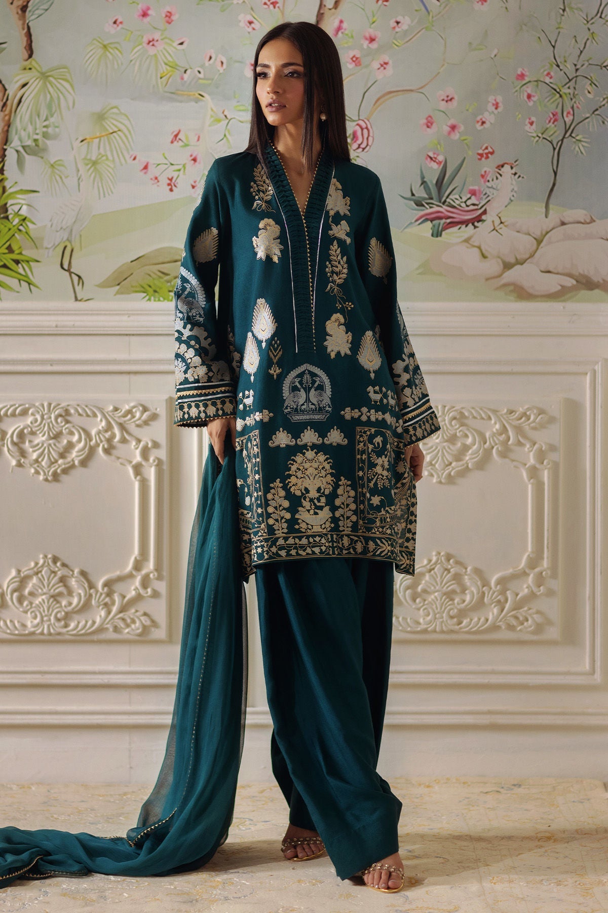 Annus Abrar | Elemental Festive | Qirat (Shirt, Pants and Dupatta) - Pakistani Designer Dress - by Annus Abrar - Type : Ladies Clothes - 100% Original at Saira Sultan