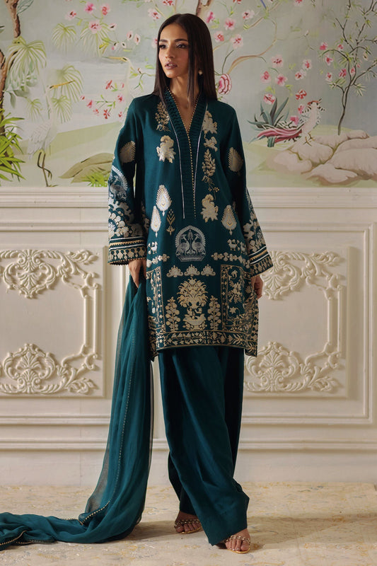 Annus Abrar | Elemental Festive | Qirat (Shirt, Pants and Dupatta) - Pakistani Designer Dress - by Annus Abrar - Type : Ladies Clothes - 100% Original at Saira Sultan