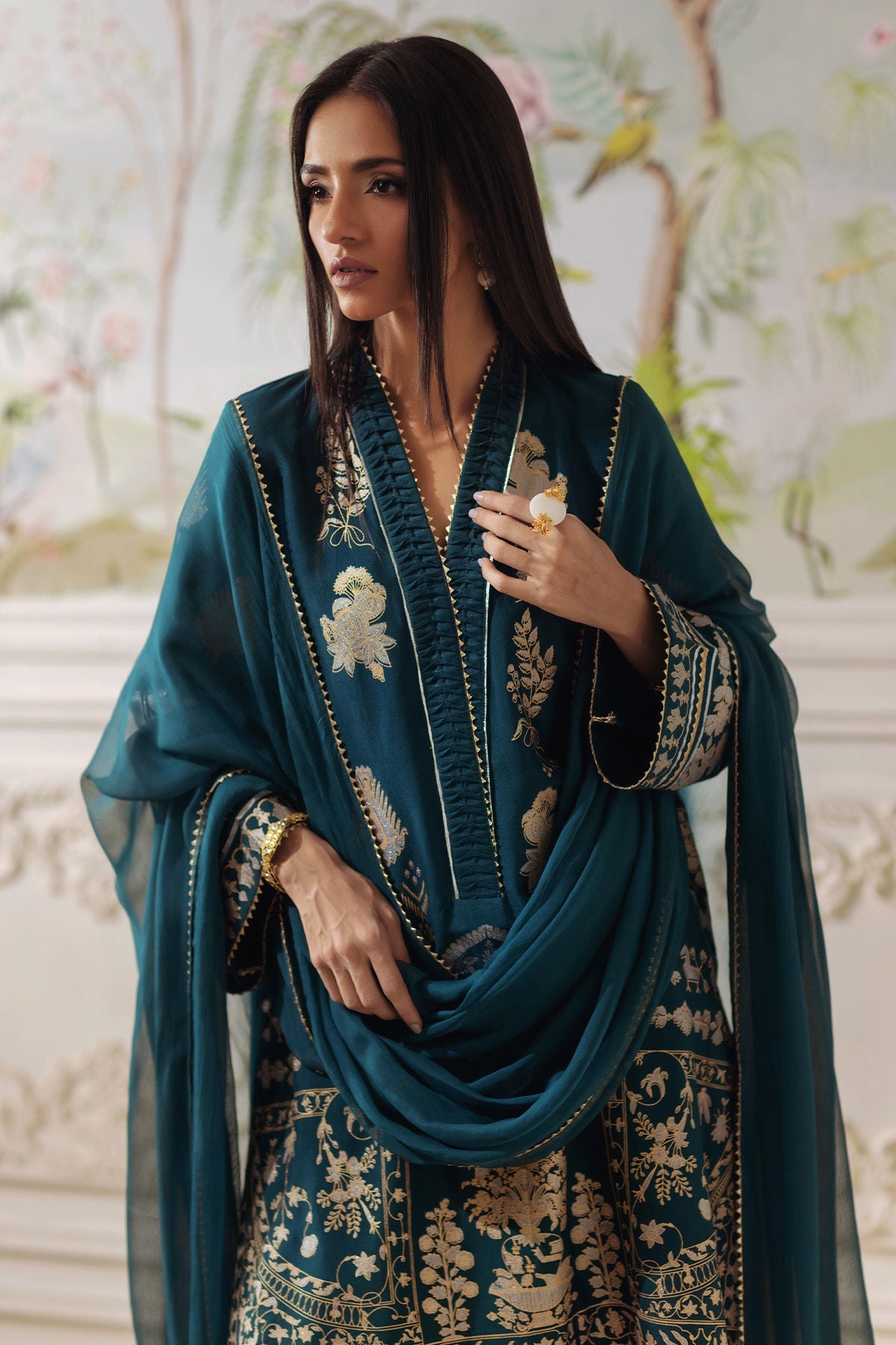 Annus Abrar | Elemental Festive | Qirat (Shirt, Pants and Dupatta) - Pakistani Designer Dress - by Annus Abrar - Type : Ladies Clothes - 100% Original at Saira Sultan