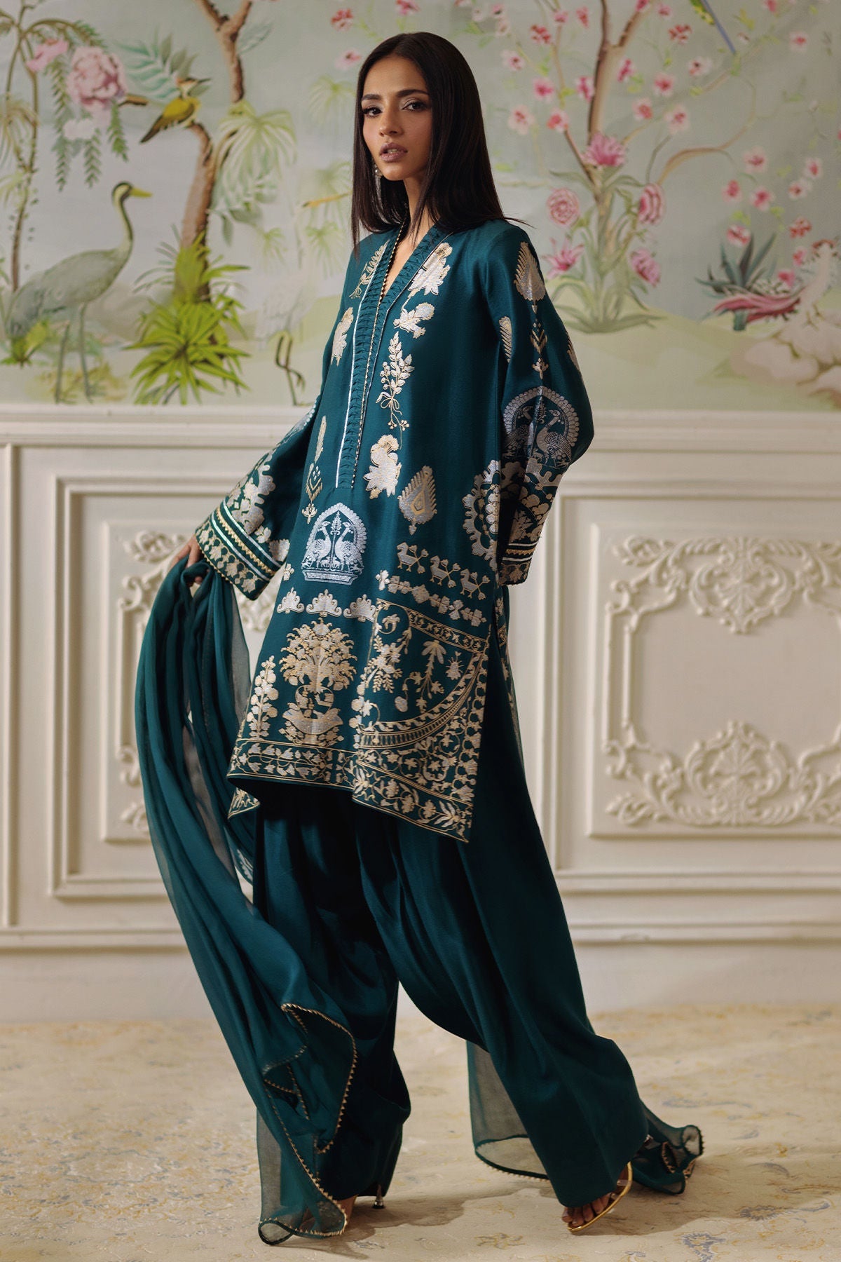 Annus Abrar | Elemental Festive | Qirat (Shirt, Pants and Dupatta) - Pakistani Designer Dress - by Annus Abrar - Type : Ladies Clothes - 100% Original at Saira Sultan