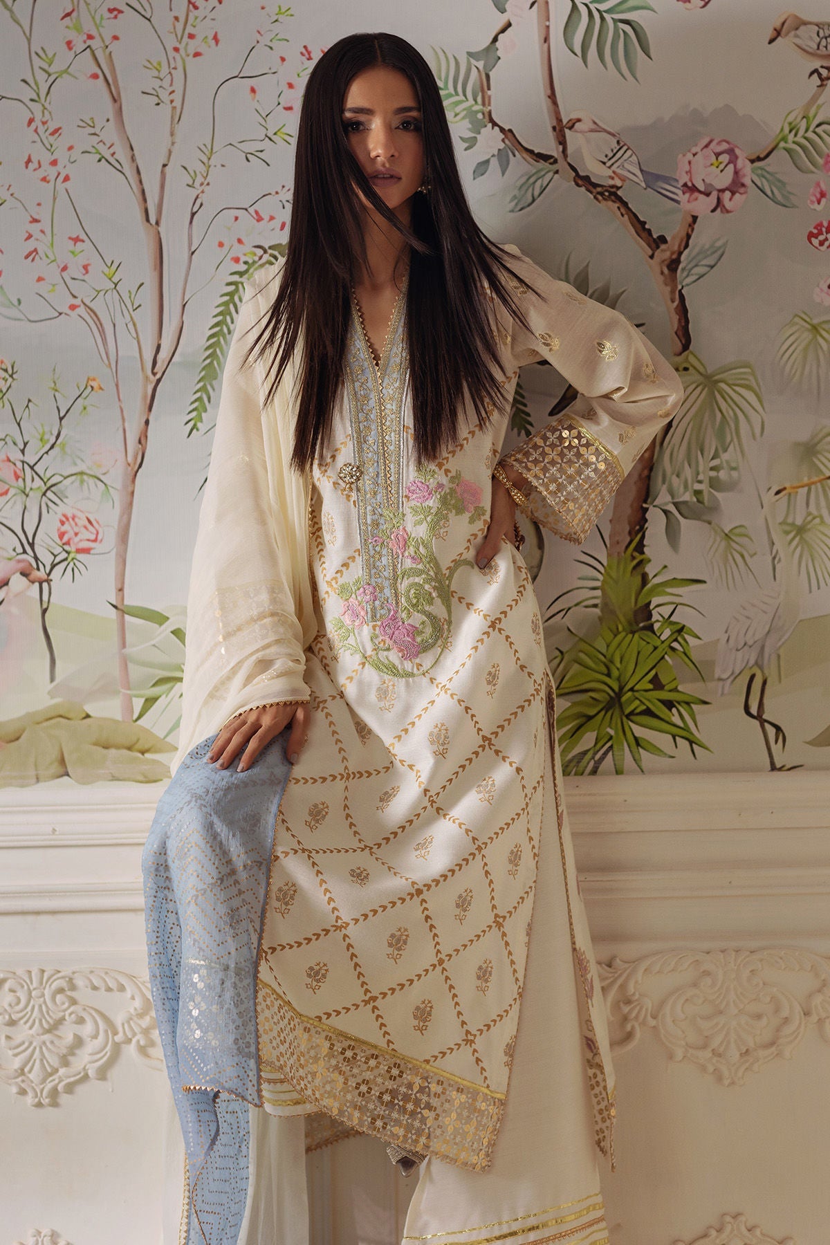 Annus Abrar | Elemental Festive | Fasila (Shirt, Pants and Dupatta) - Pakistani Designer Dress - by Annus Abrar - Type : Ladies Clothes - 100% Original at Saira Sultan