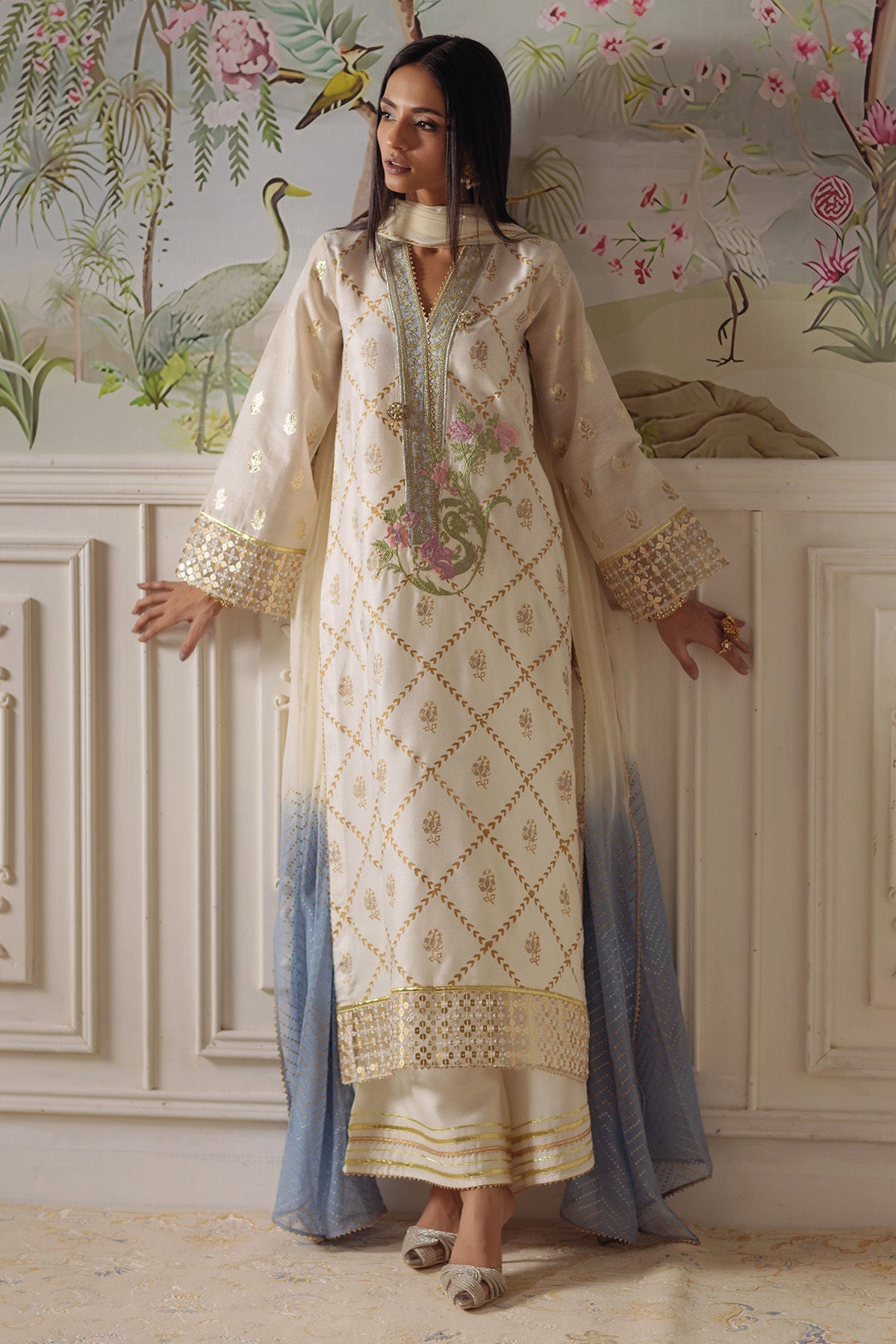 Annus Abrar | Elemental Festive | Fasila (Shirt, Pants and Dupatta) - Pakistani Designer Dress - by Annus Abrar - Type : Ladies Clothes - 100% Original at Saira Sultan