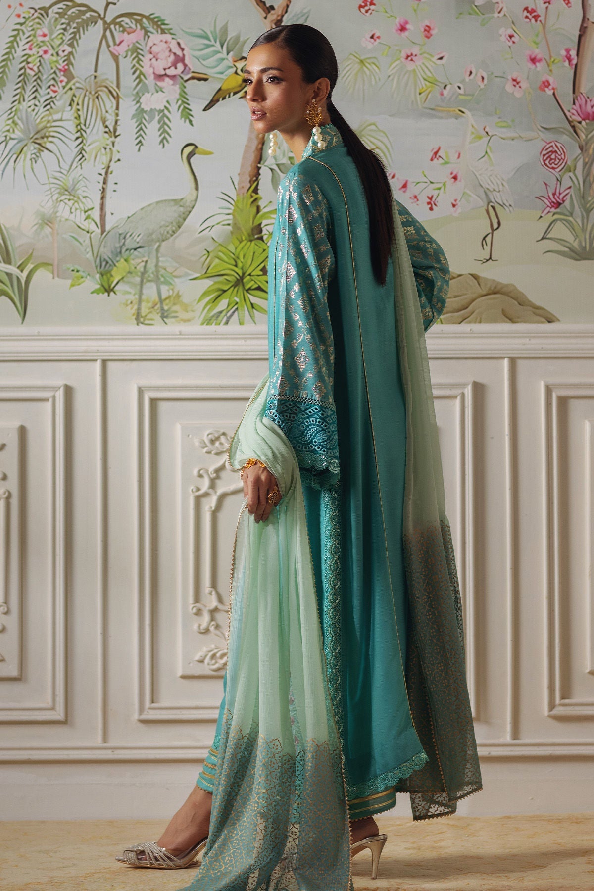 Annus Abrar | Elemental Festive | Reshaal (Shirt, Pants and Dupatta) - Pakistani Designer Dress - by Annus Abrar - Type : Ladies Clothes - 100% Original at Saira Sultan