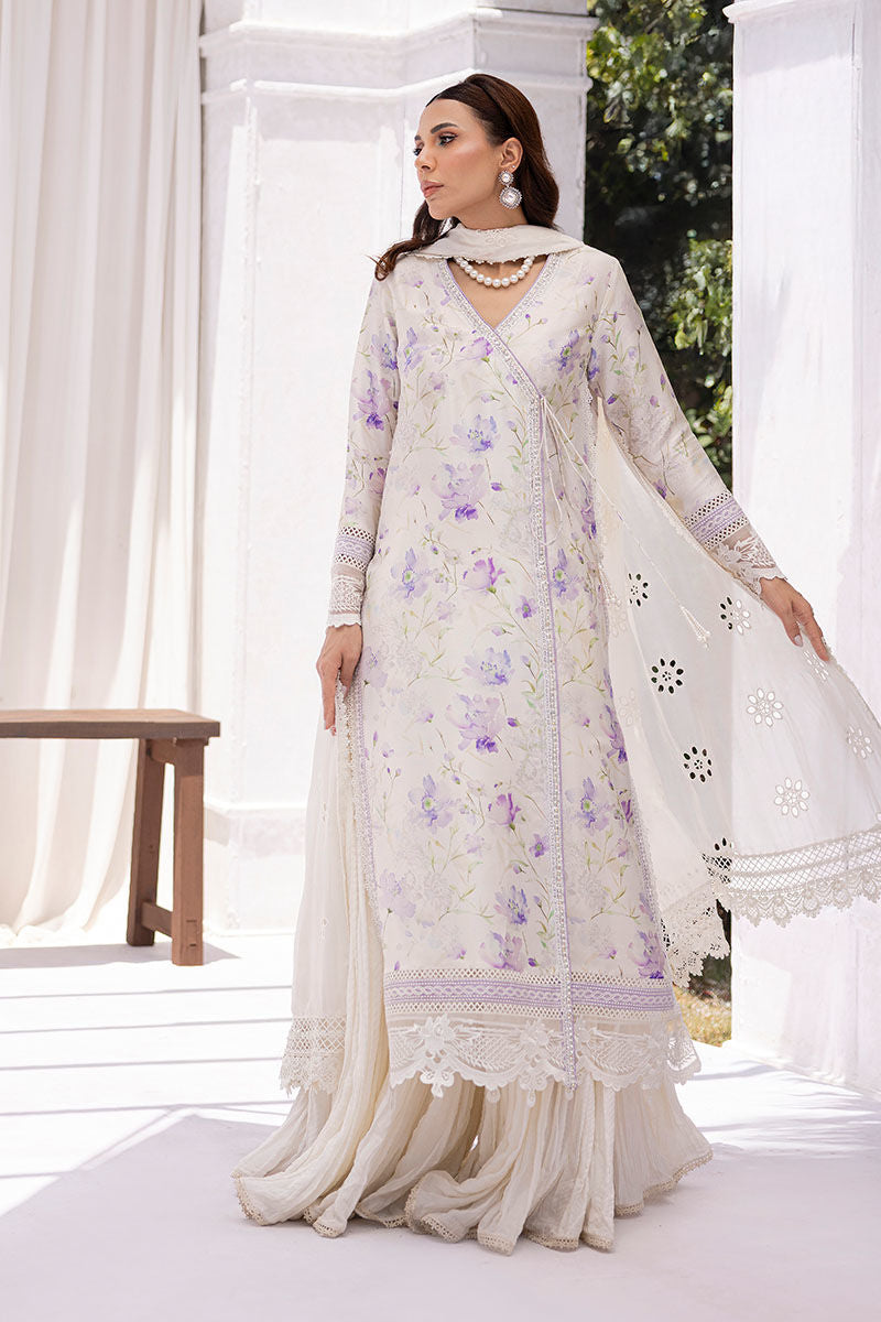 Ansab Jahangir | Digital Silk | Lila Shirt And Dupatta - Pakistani Designer Dress - by Ansab Jahangir - Type : Ladies Clothes - 100% Original at Saira Sultan