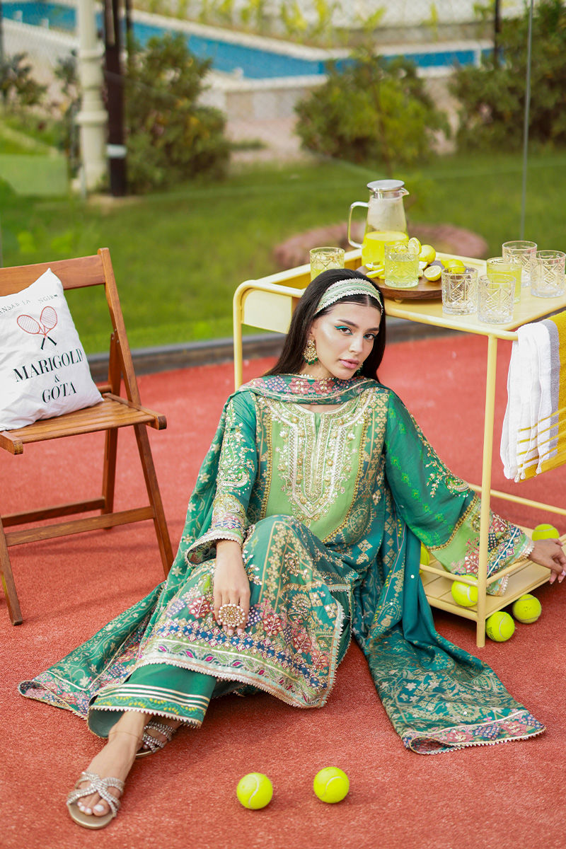 Ansab Jahangir | Marigold and Gota | Zartasha - Pakistani Designer Dress - by Ansab Jahangir - Type : Ladies Clothes - 100% Original at Saira Sultan