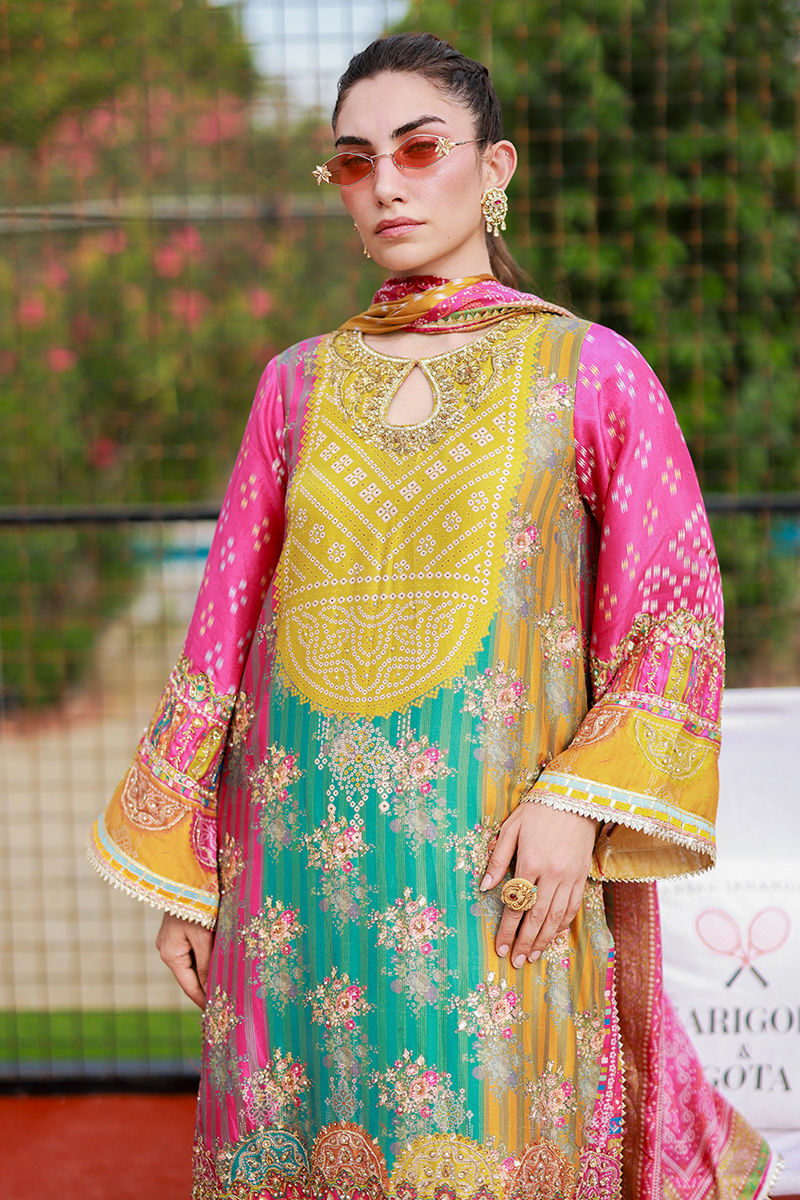 Ansab Jahangir | Marigold and Gota | Elif - Pakistani Designer Dress - by Ansab Jahangir - Type : Ladies Clothes - 100% Original at Saira Sultan