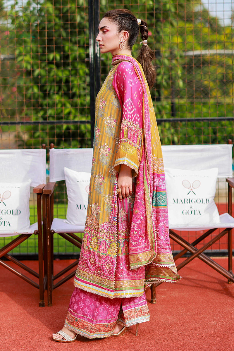 Ansab Jahangir | Marigold and Gota | Elif - Pakistani Designer Dress - by Ansab Jahangir - Type : Ladies Clothes - 100% Original at Saira Sultan