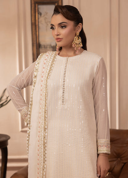 Sahane | Elyssa Festive Chiffon | CT-19005 Perle - ELYSSA L Off White Chiffon