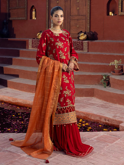 Salitex | Signature Festive Chiffon | SUNW6JI020UT XL Red Cotton Net