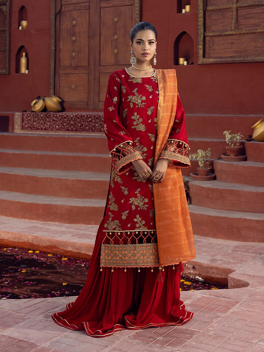 Salitex | Signature Festive Chiffon | SUNW6JI020UT M Red Cotton Net
