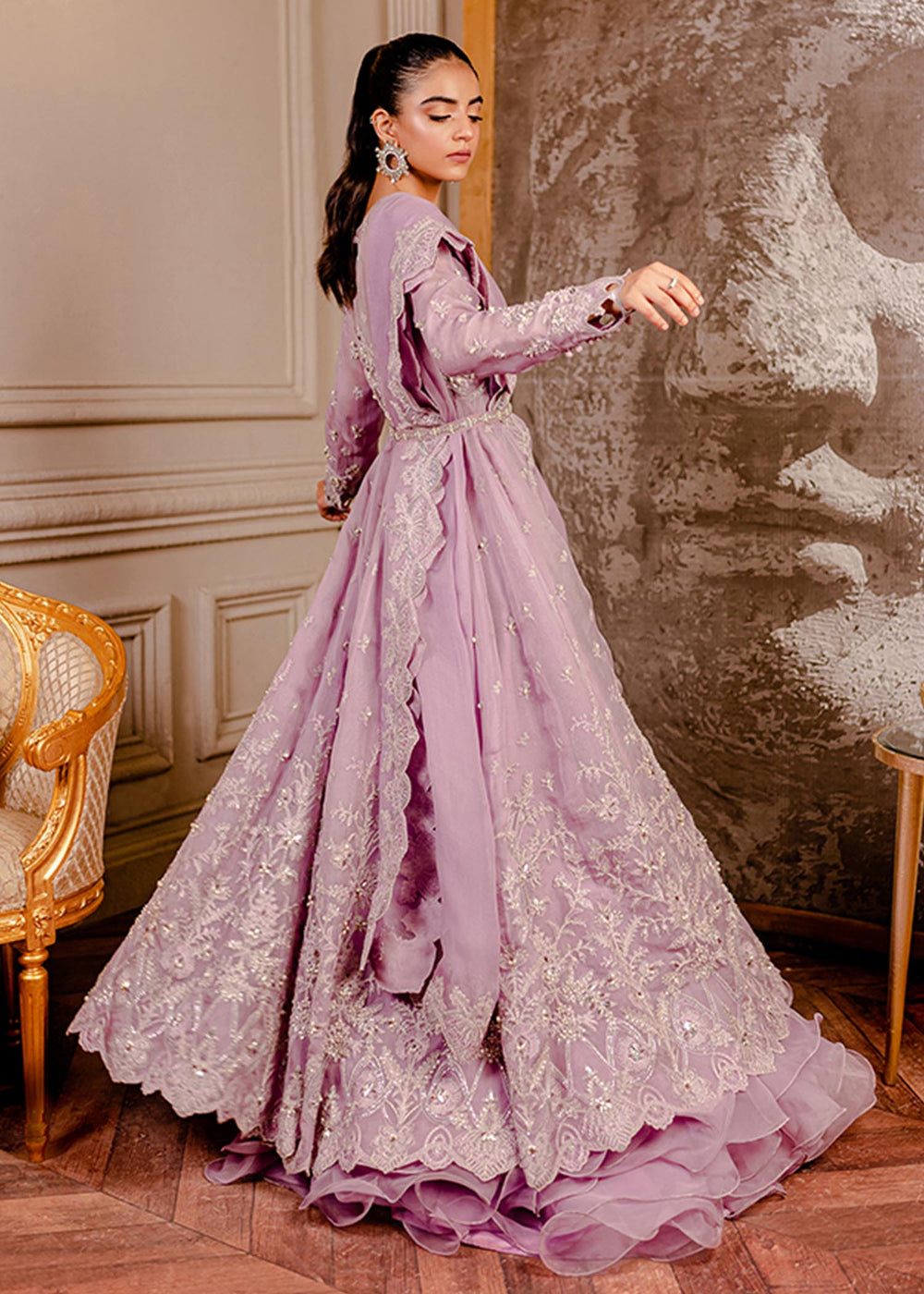 Fozia Khalid I Dilkash Festive Wear 25 | Peri Winkle - Pakistani Designer Dress - by Fozia Khalid - Type :  - 100% Original at Saira Sultan