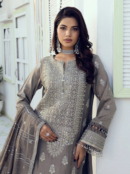 Salitex | Signature Festive Chiffon | SUNW6NO009UT M Gray Cotton Silk