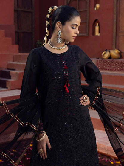 Salitex | Signature Festive Chiffon | SUNW6JI022UT M Black Yarn Dyed