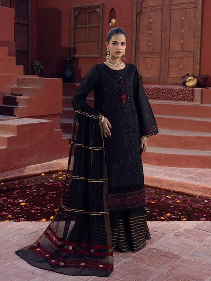 Salitex | Signature Festive Chiffon | SUNW6JI022UT L Black Yarn Dyed
