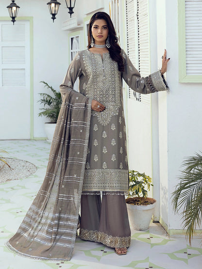 Salitex | Signature Festive Chiffon | SUNW6NO009UT L Gray Cotton Silk
